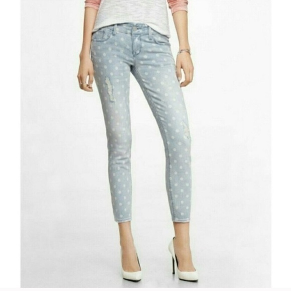 Express polka dot ankle legging Stella low rise